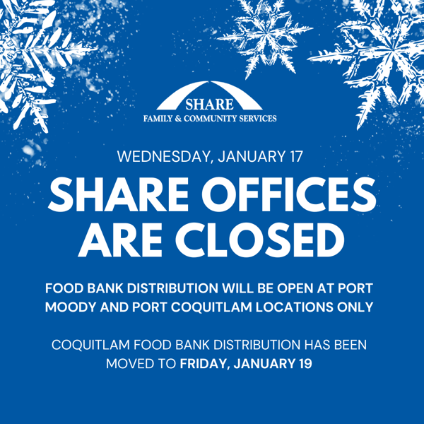 SHARE offices closed Wed, Jan 17, 2024